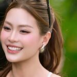 Á hậu Diễm Trang tươi cười trong trang phục thể thao màu xanh pastel