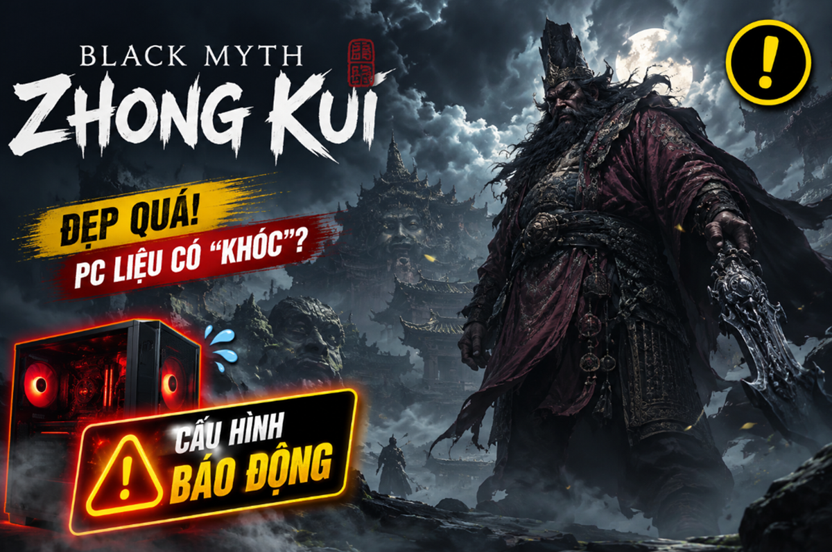 Cảnh gameplay Black Myth: Zhong Kui với khu vực ngập nước và kiến trúc cổ