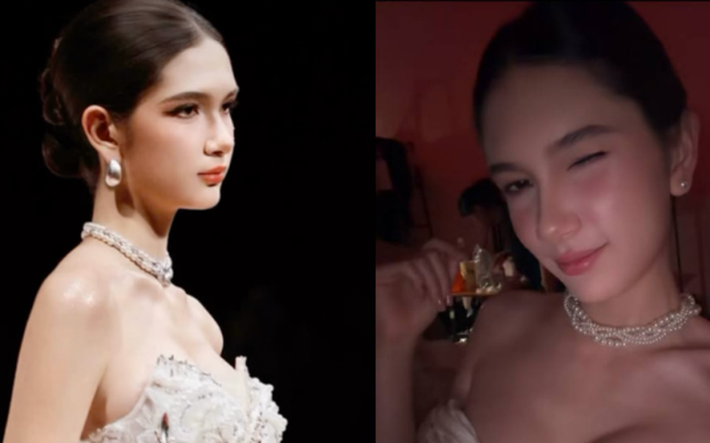 Đặng Thanh Giang trình diễn váy cưới trắng trên sàn catwalk