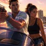 Toàn cảnh đường phố Vice City với xe cộ và người dân qua lại