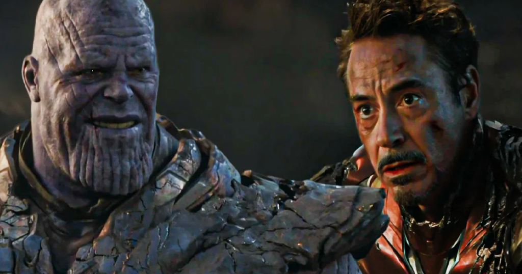 Thanos khống chế Iron Man trong trận chiến cuối của Avengers: Endgame