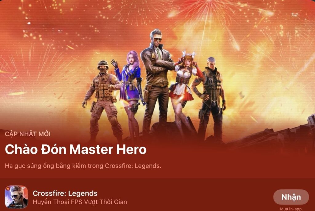 Nhân vật Master Hero cầm kiếm giữa chiến trường Crossfire: Legends