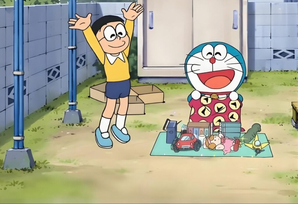 Doraemon cùng nhóm bạn trong một khung cảnh quen thuộc