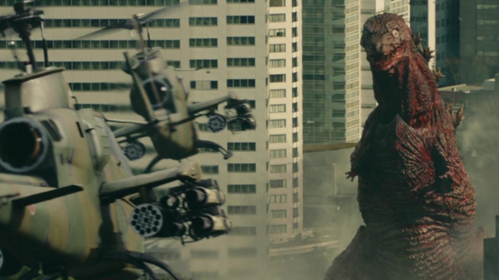 Màn đối đầu giữa Godzilla và quái vật khác trên nền thành phố
