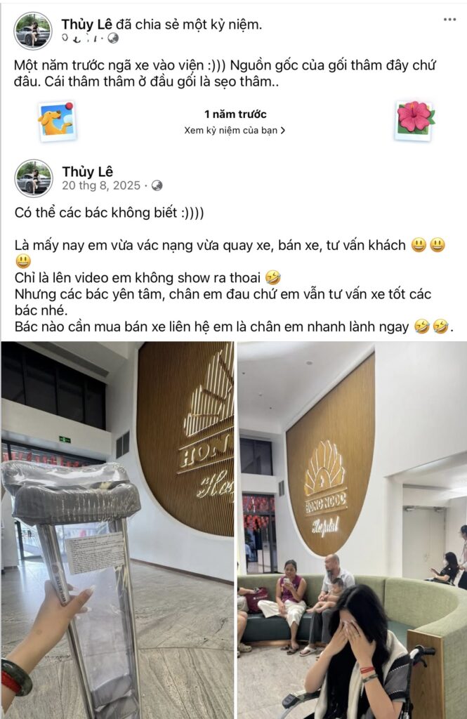 Bài chia sẻ của Thủy Lê giải thích nguồn gốc vết sẹo