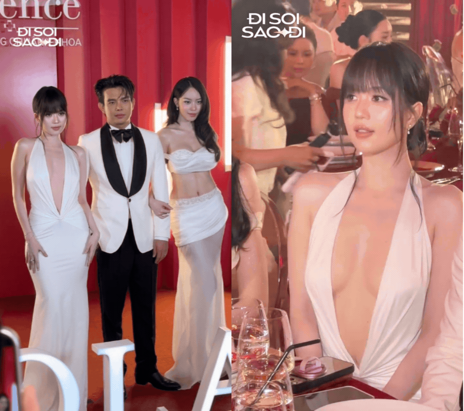 Ngọc Trinh và Thanh Thủy được chụp bằng máy ảnh tại sự kiện