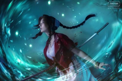 Khoảnh khắc Cloud nhẹ nhàng đưa Aerith xuống mặt nước