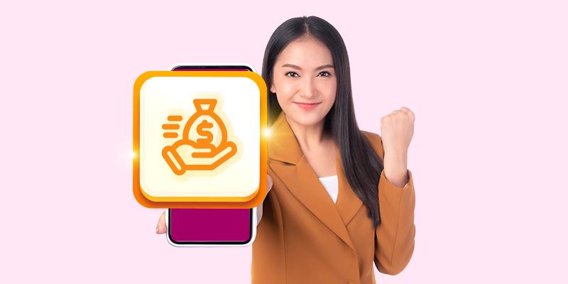 Màn hình điện thoại hiển thị quy trình đăng ký khoản vay trực tuyến