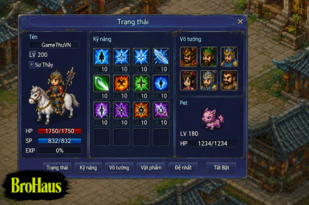 Võ tướng chibi đồng hành cùng nhân vật chính trong game
