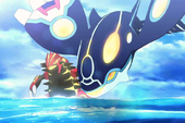 Red đối đầu đối thủ trong một cảnh chiến đấu của manga Pokémon