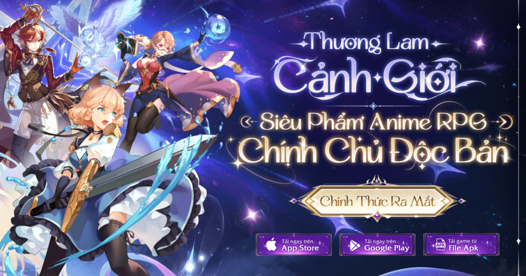 Hình ảnh giới thiệu Thương Lam Cảnh Giới với phong cách fantasy anime