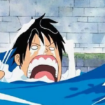 Luffy đứng trước vùng biển rộng trong thế giới One Piece