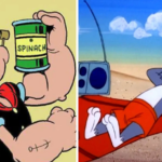 Ba cô gái Powerpuff đứng cạnh nhau trong khung cảnh hoạt hình