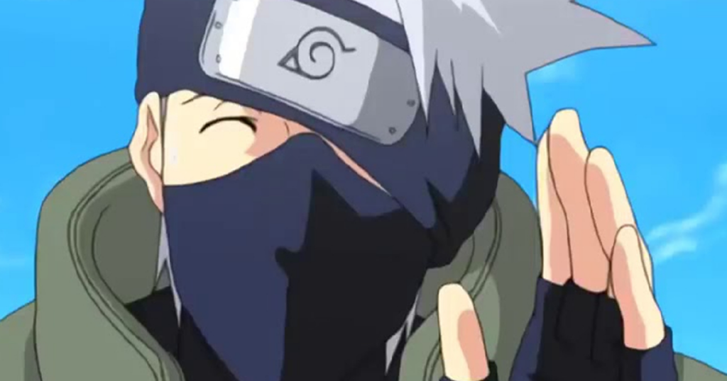 Kakashi Hatake đứng trong khung cảnh làng Lá