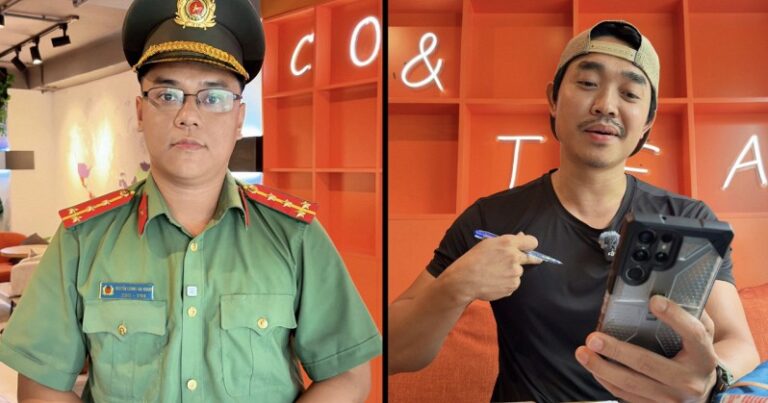 Cán bộ Công an TP.HCM tham gia nội dung tuyên truyền về phòng chống cá độ bóng đá