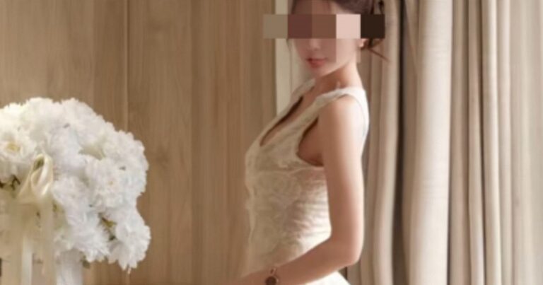 Người mẫu trình diễn váy cưới trong không gian quay quảng cáo