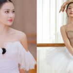 Ling Cam hướng dẫn các thành viên chương trình thực hiện động tác ballet
