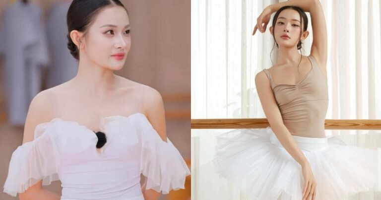 Ling Cam hướng dẫn các thành viên chương trình thực hiện động tác ballet