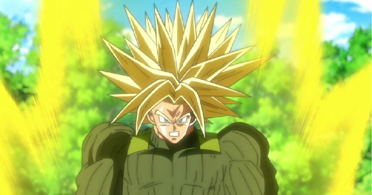 Trunks biến thành Super Saiyan với thân hình cơ bắp đồ sộ