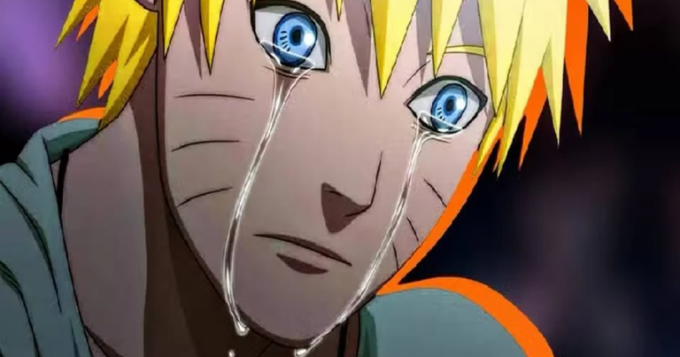 Naruto đứng giữa khung cảnh làng Lá trong trang phục ninja