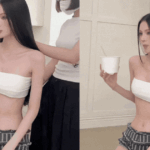 Đỗ Hương Giang tạo dáng với vóc dáng mảnh mai trong trang phục thời trang