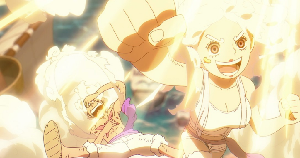 Luffy kích hoạt Gear 5 trong một trận chiến lớn