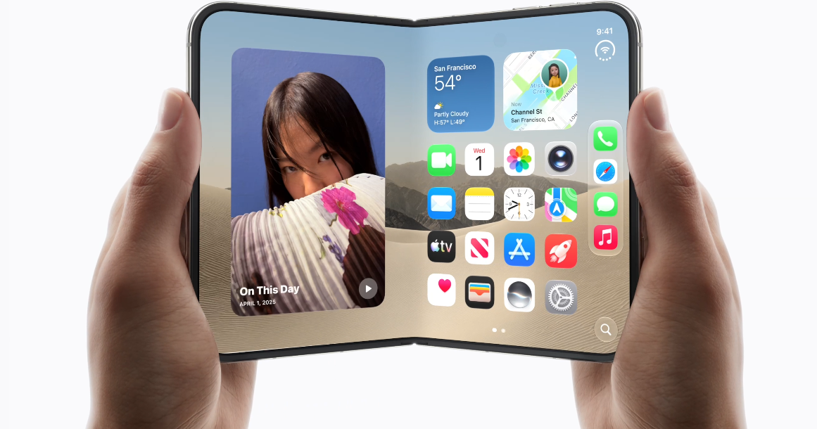 iPhone Duo mở ra với màn hình trong kích thước lớn