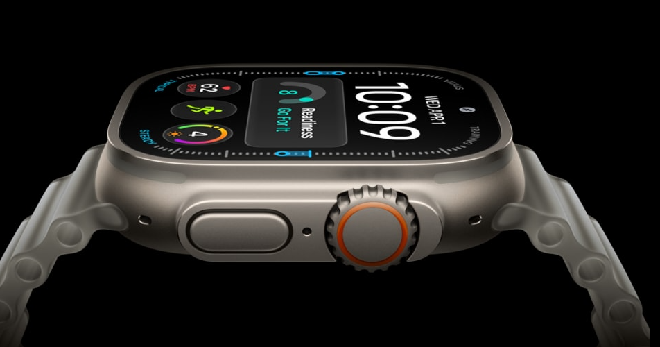 Apple Watch Ultra 4 với vỏ titan tự nhiên trong ảnh giới thiệu sản phẩm
