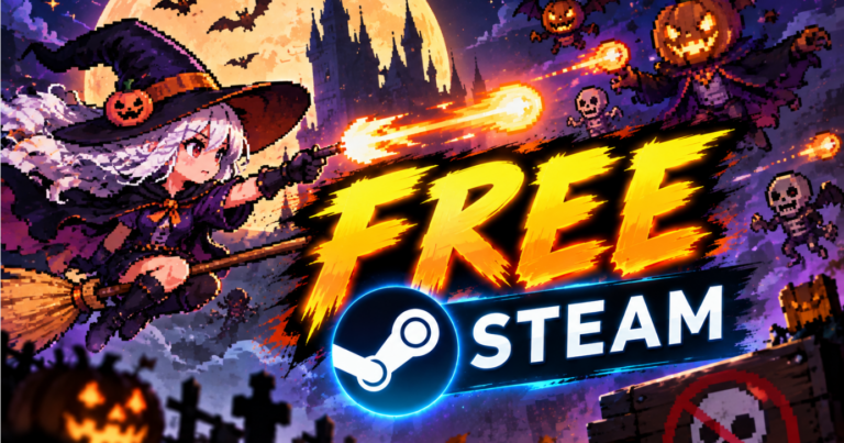 Trang Steam giới thiệu Witchcraft: Candy Hunt với hình ảnh trò chơi pixel art