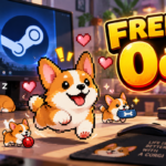 Chú chó Corgi pixel xuất hiện trên màn hình máy tính
