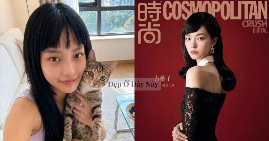 Phương Đào Tử trong tạo hình nhân vật ảo với mái tóc đen dài
