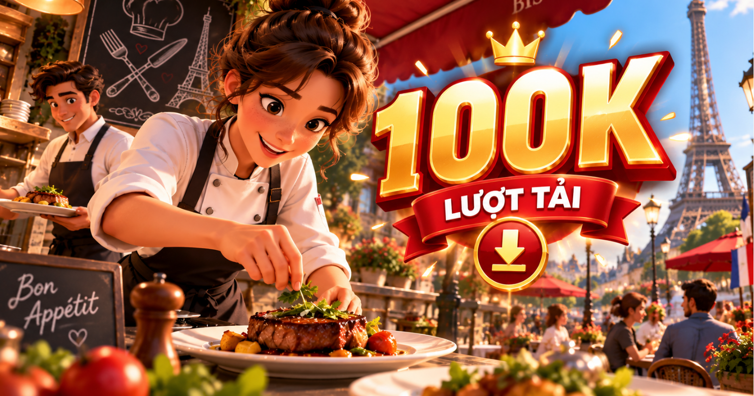 Ảnh chụp màn hình nhà hàng phong cách Pháp trong Parisian Brasserie Simulator
