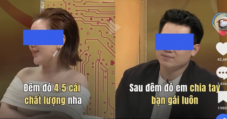 Cặp đôi trò chuyện trong trường quay chương trình về hôn nhân