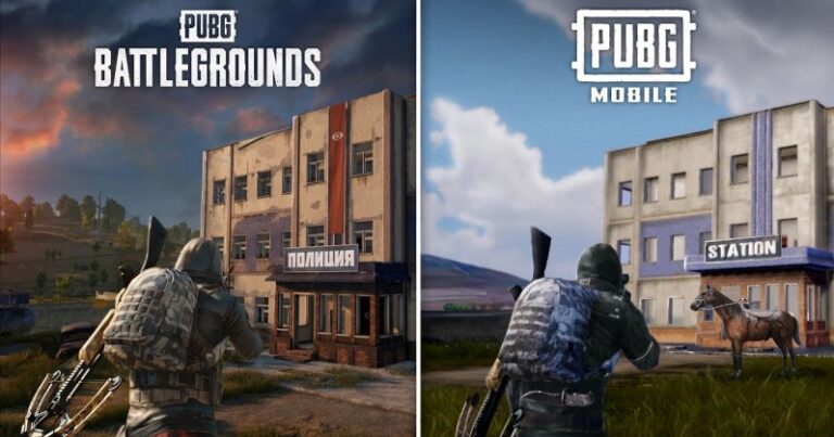 Hình ảnh minh họa thương hiệu PUBG và hai phiên bản trên các nền tảng khác nhau