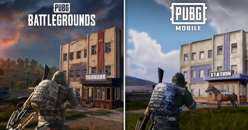 Hình ảnh minh họa thương hiệu PUBG và hai phiên bản trên các nền tảng khác nhau