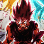 Goku kích hoạt Kaioken với hào quang đỏ bao quanh cơ thể