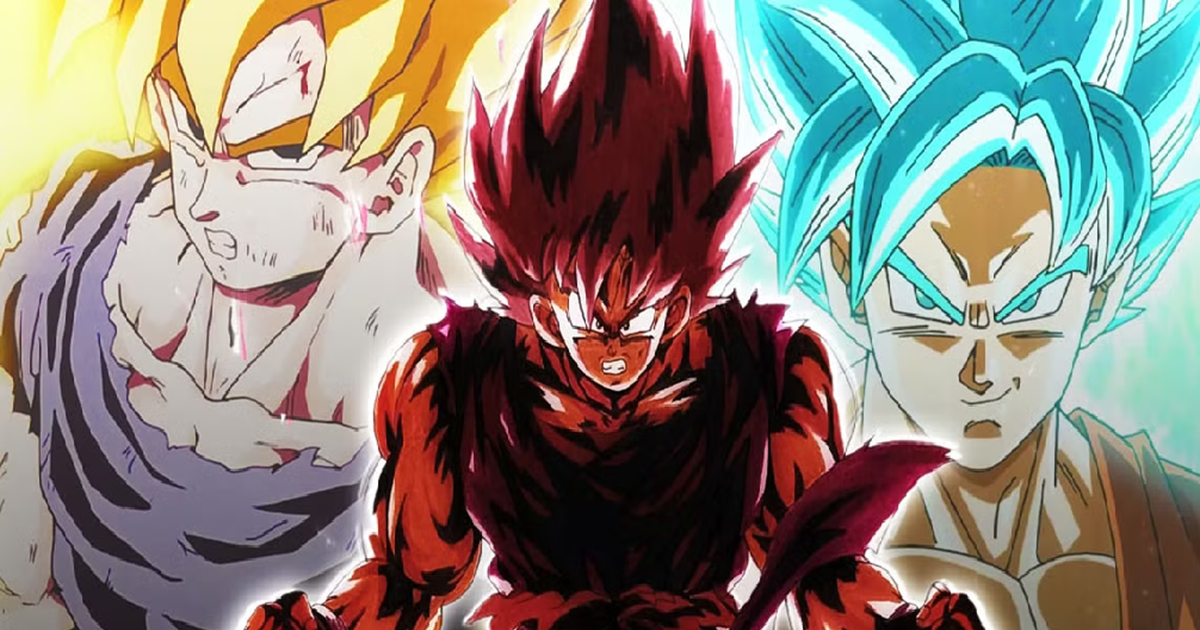Goku kích hoạt Kaioken với hào quang đỏ bao quanh cơ thể