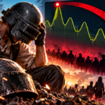 Biểu đồ SteamDB thể hiện lượng người chơi PUBG biến động mạnh trong 24 giờ