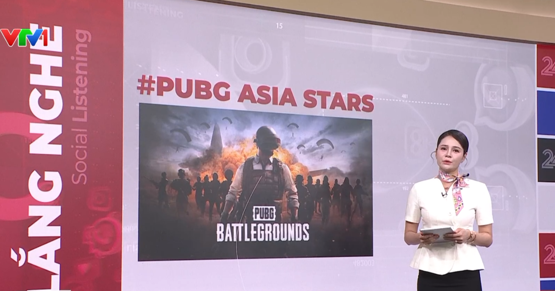Màn hình bản tin truyền hình đề cập đến vụ việc liên quan đến PUBG