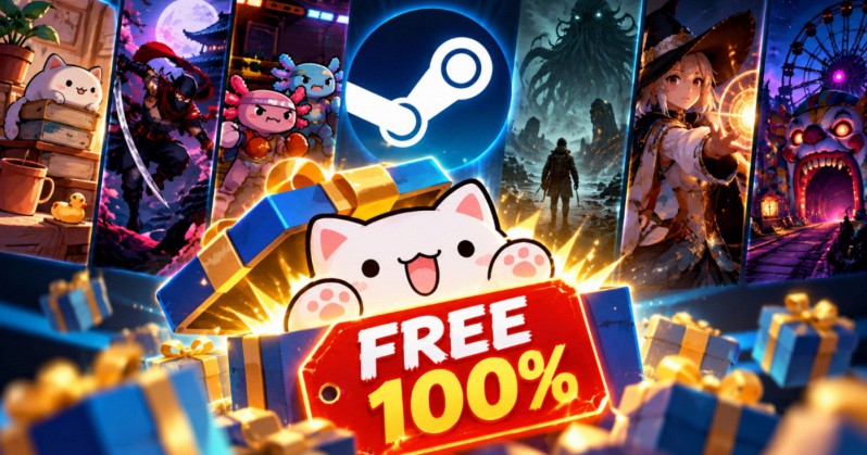Giao diện Steam giới thiệu nhóm game miễn phí mới