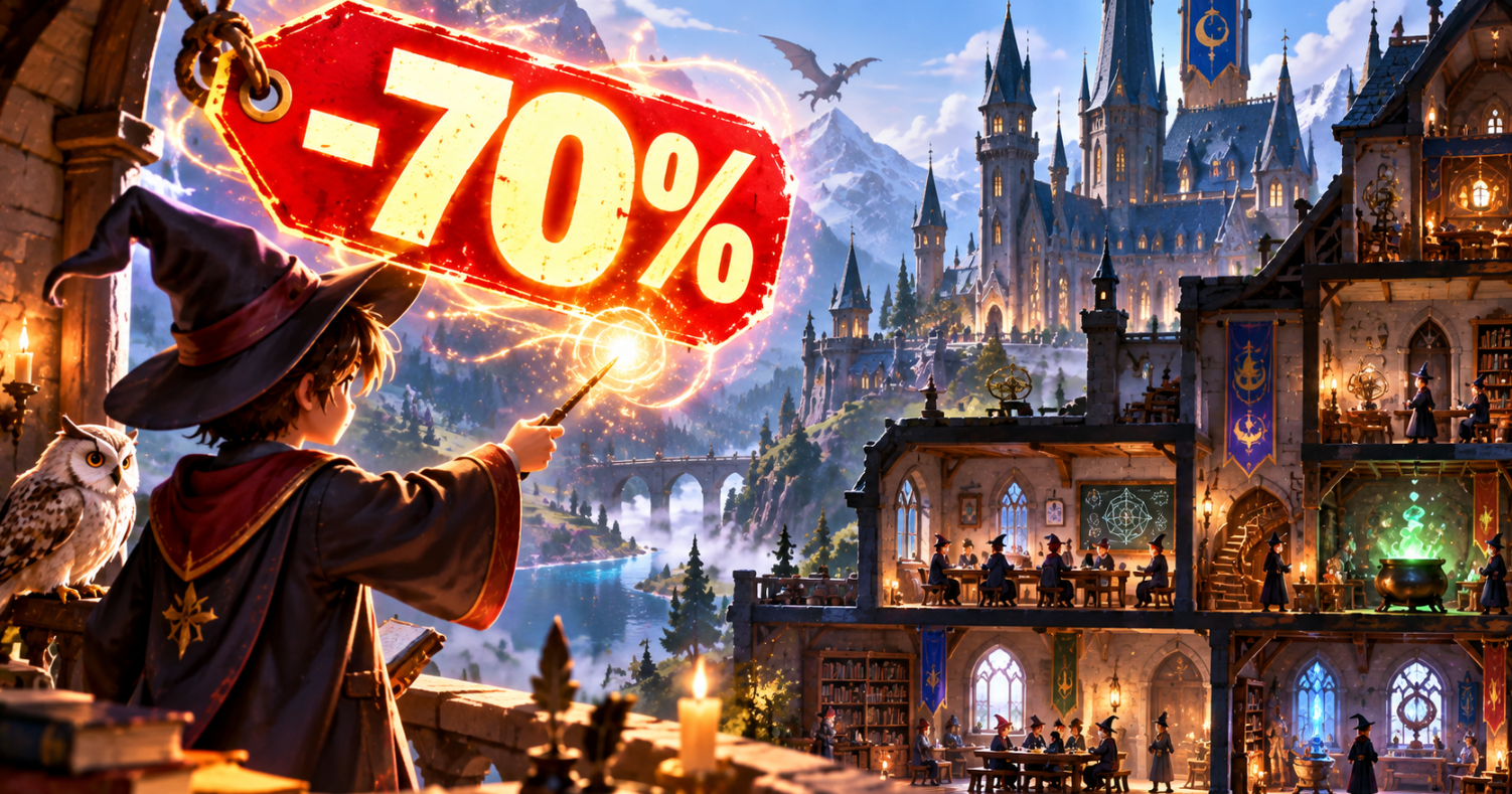 Giao diện Spellcaster University trên cửa hàng Steam