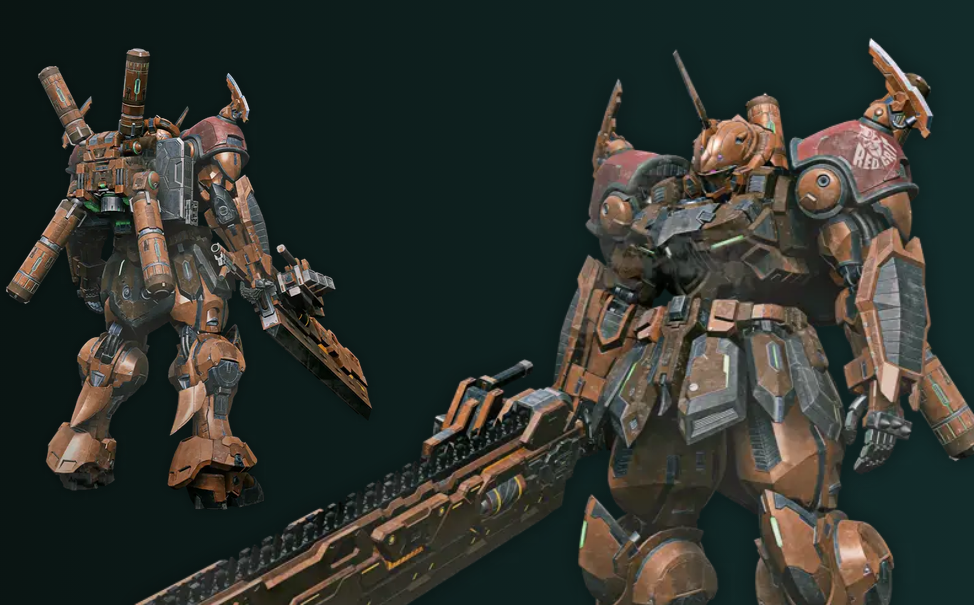 Mobile Suit màu đen với đôi mắt đỏ phát sáng trong trailer