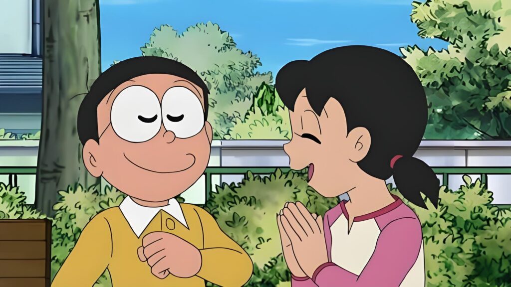 Nobita và Shizuka trong bối cảnh gia đình sau khi kết hôn