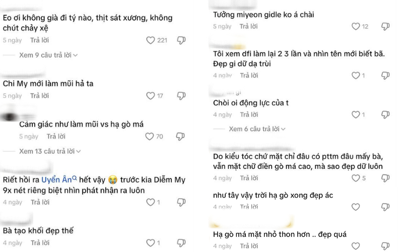 Diễm My 9X trong hình ảnh khiến khán giả liên tưởng đến Uyển Ân và Miyeon
