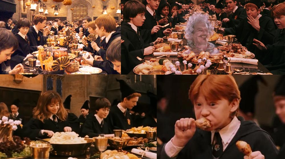 Cảnh dùng bữa tại Hogwarts được tái hiện trên màn ảnh