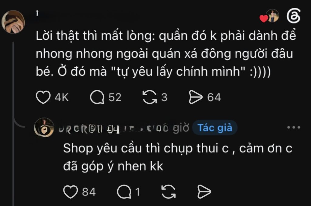 Cô gái khoác thêm áo ngoài sau khi hoàn tất buổi chụp