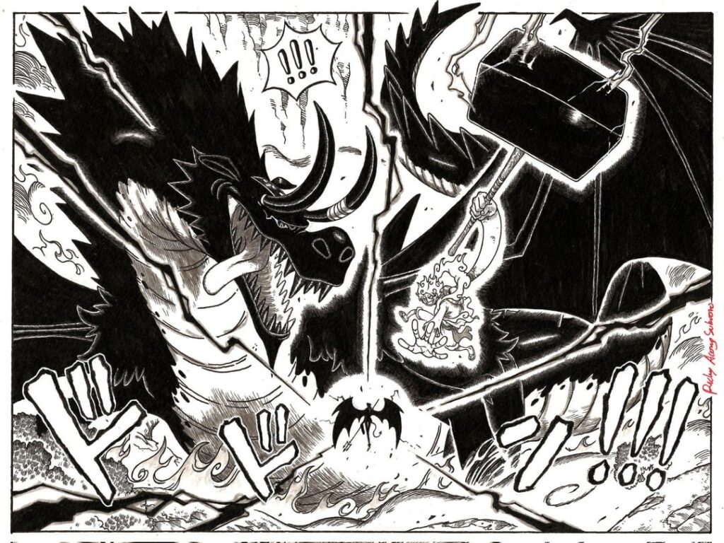 Hình ảnh minh họa cuộc so tài giữa Loki và Luffy tại Elbaf