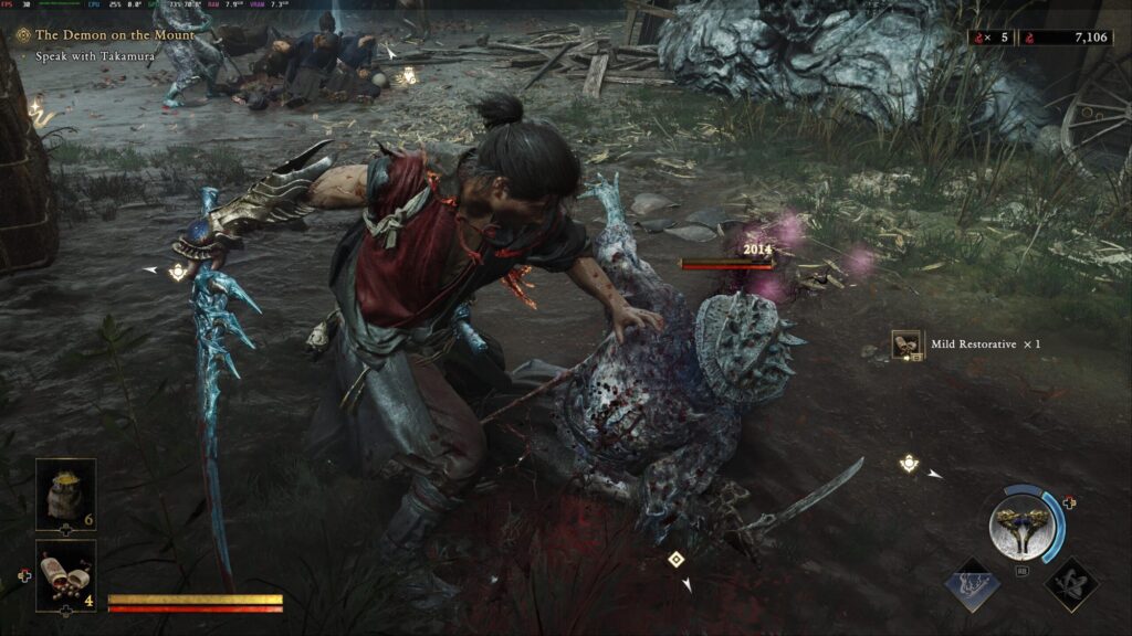 Hình ảnh gameplay Onimusha: Way of the Sword với không khí samurai