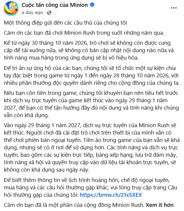 Minion Rush trên thiết bị di động với giao diện đầy màu sắc