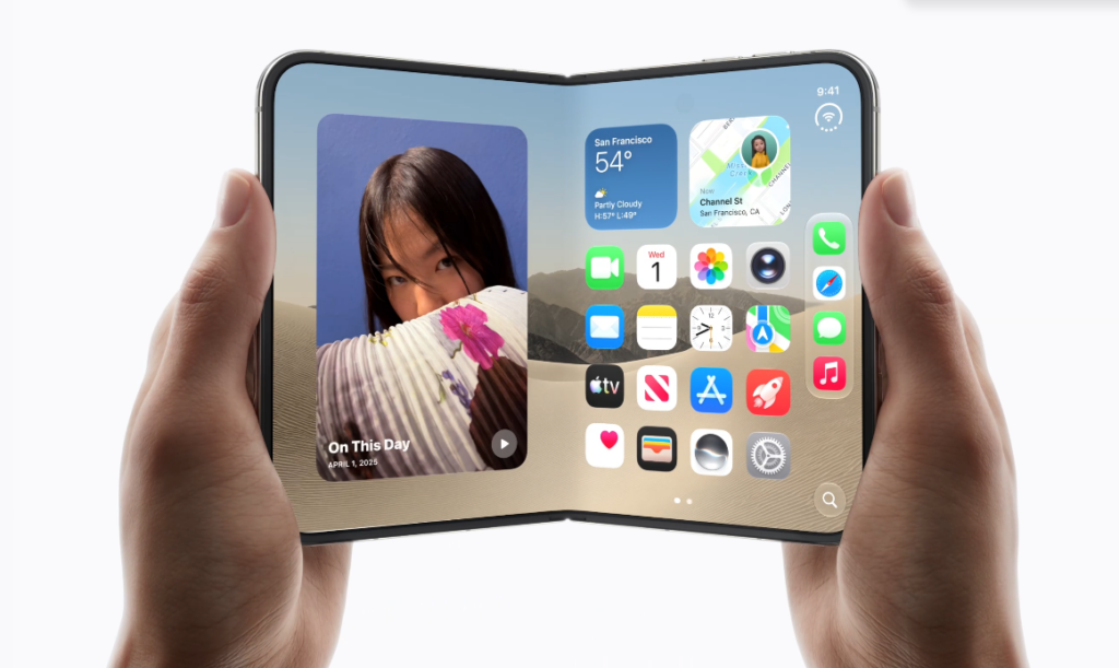 Bản lề của iPhone Duo trong tư thế mở